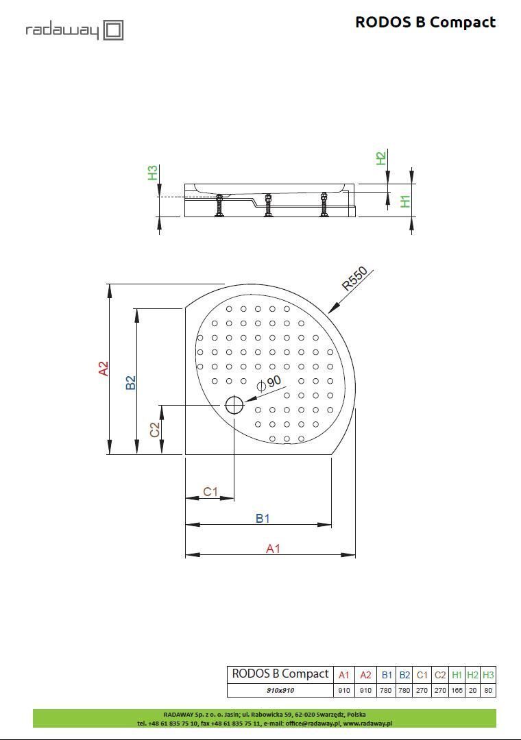 Душевой поддон Radaway Rodos B Compact