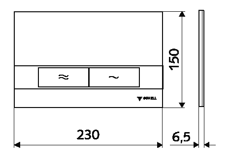 Кнопка смыва Schell Board матовый хром пластик, 031206499