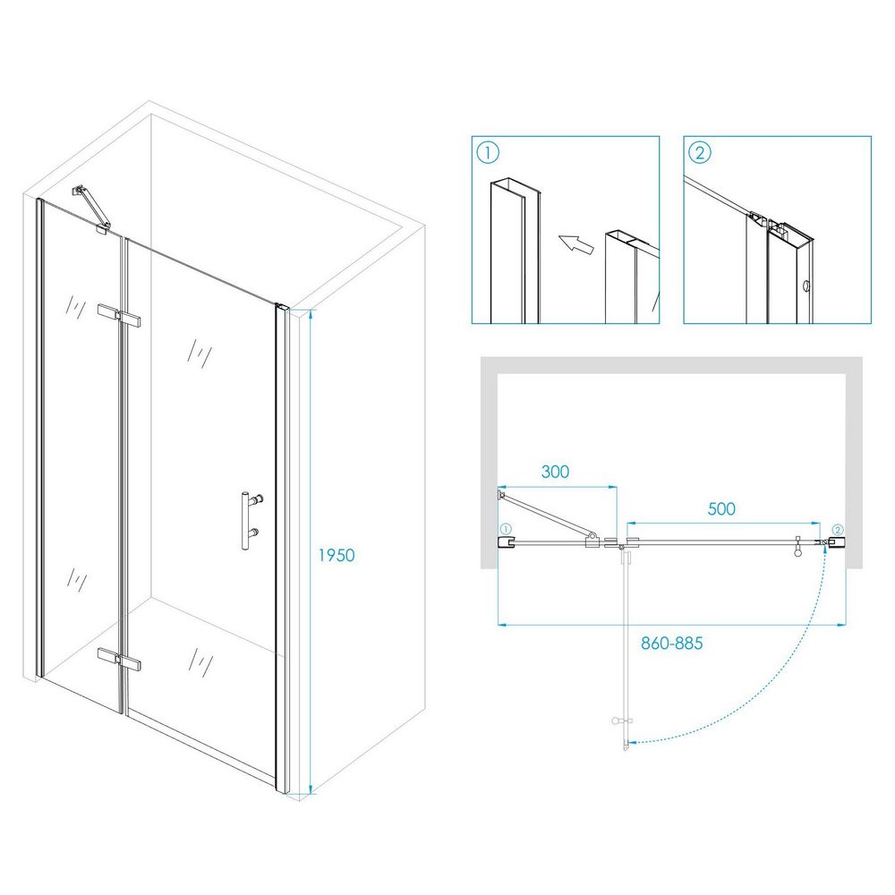 Душевая дверь RGW PA-07B L-90, 41080709-84L