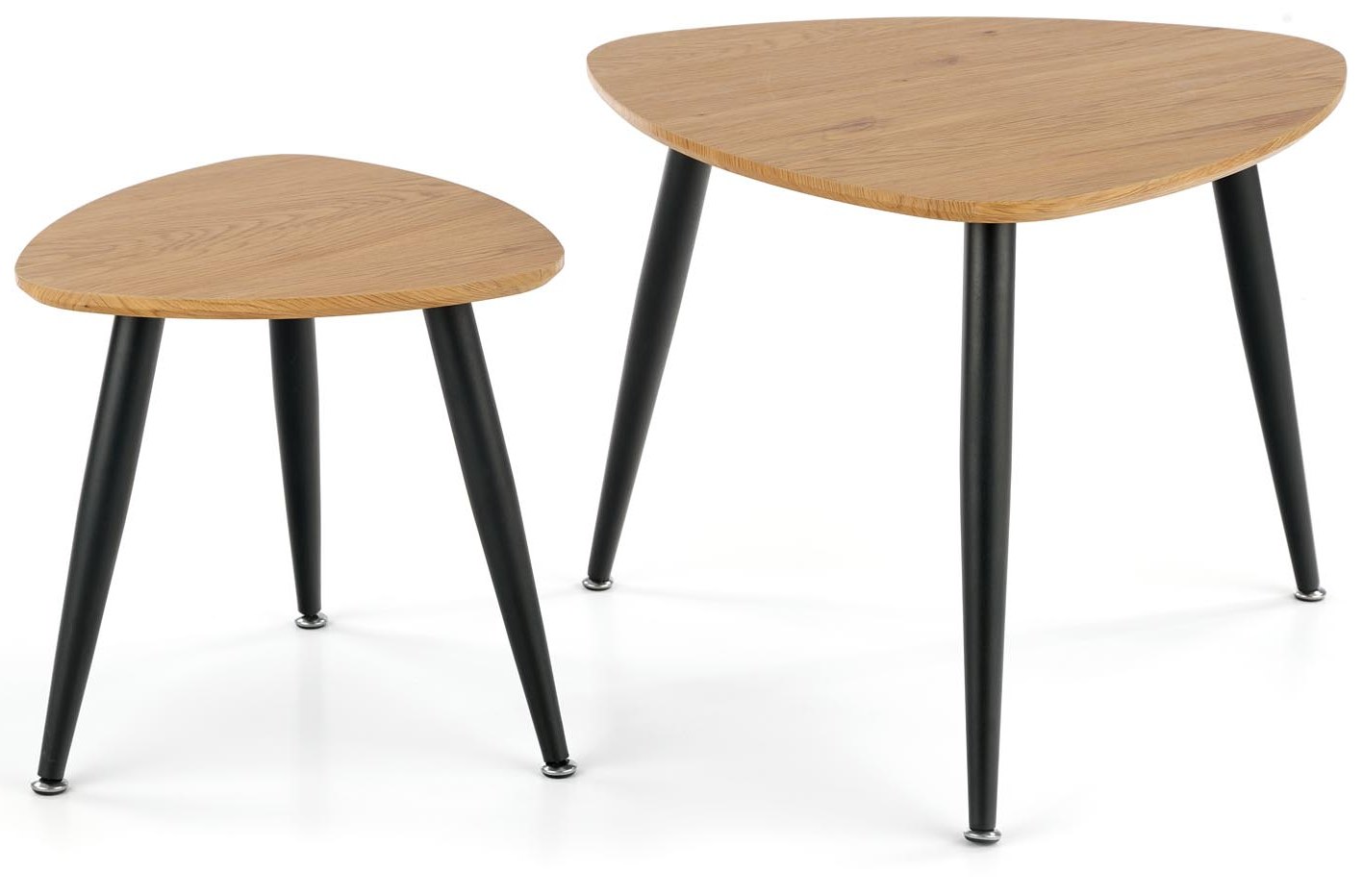 Комплект Halmar Nieca 2 (2 стола журнальных) дуб золотой/черный, 40/40/41 и 60/60/49, V-CH-NICEA_2-LAW