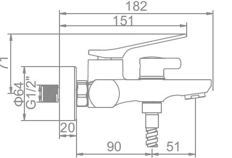 Смеситель для ванны черный Ledeme L3275B