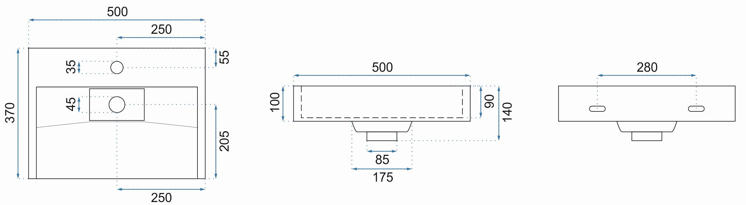 Умывальник Rea Goya 50x37, REA-U8900