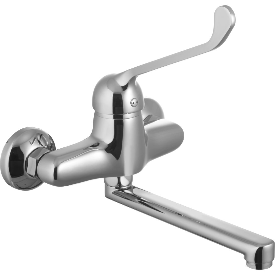 Смеситель для кухни/умывальника с локтевой рукояткой настенный излив 200 мм Lemark Project, LM4611C