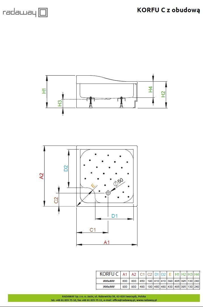 Душевой поддон Radaway Korfu С
