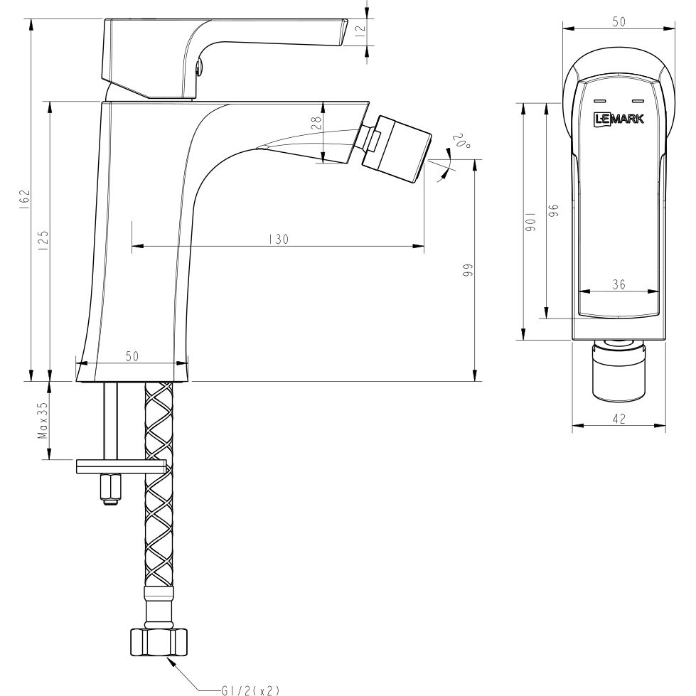 Смеситель для биде Lemark Ursus, LM7208BL