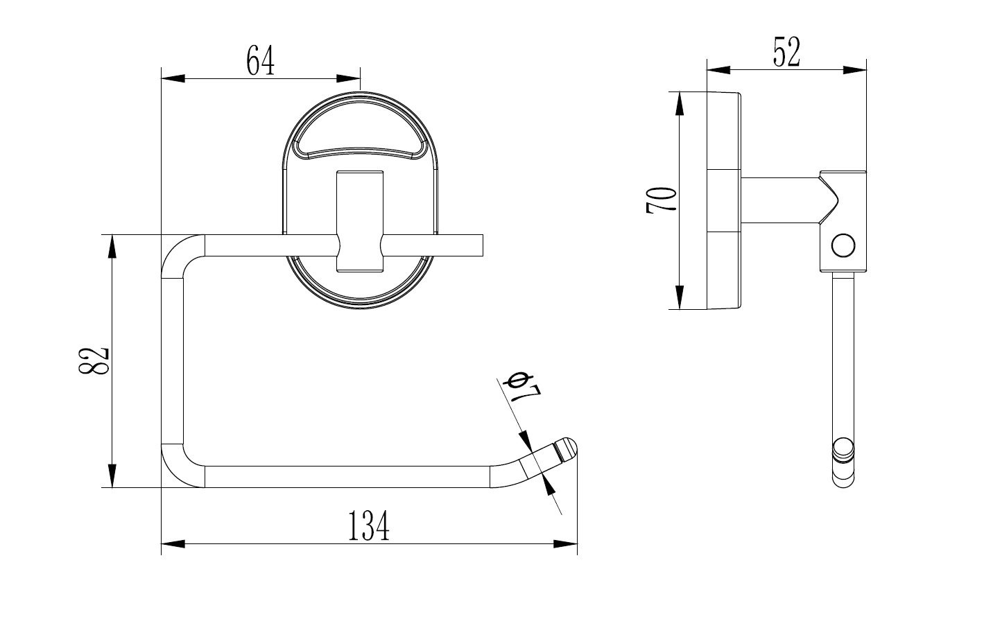 Держатель туалетной бумаги без крышки Ledeme L1903-3