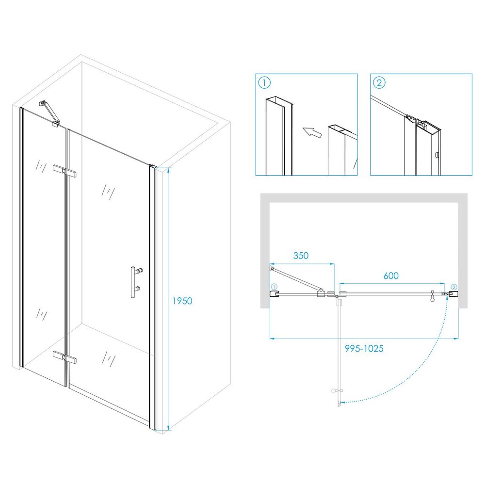 Душевая дверь RGW PA-07B R-100, 41080710-84R