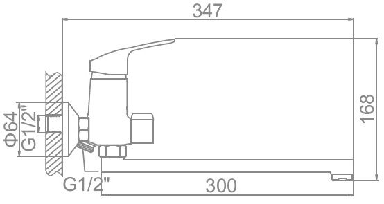 Смеситель для ванны Ledeme L2237