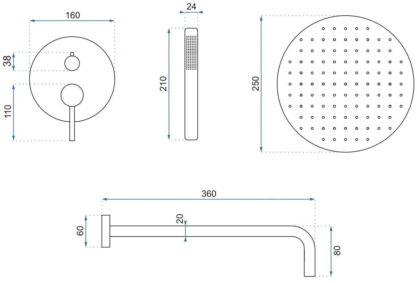 Душевая система Rea Lungo Rose Gold, REA-P4111