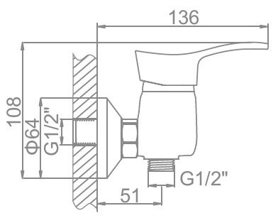 Смеситель для душа Ledeme L2014