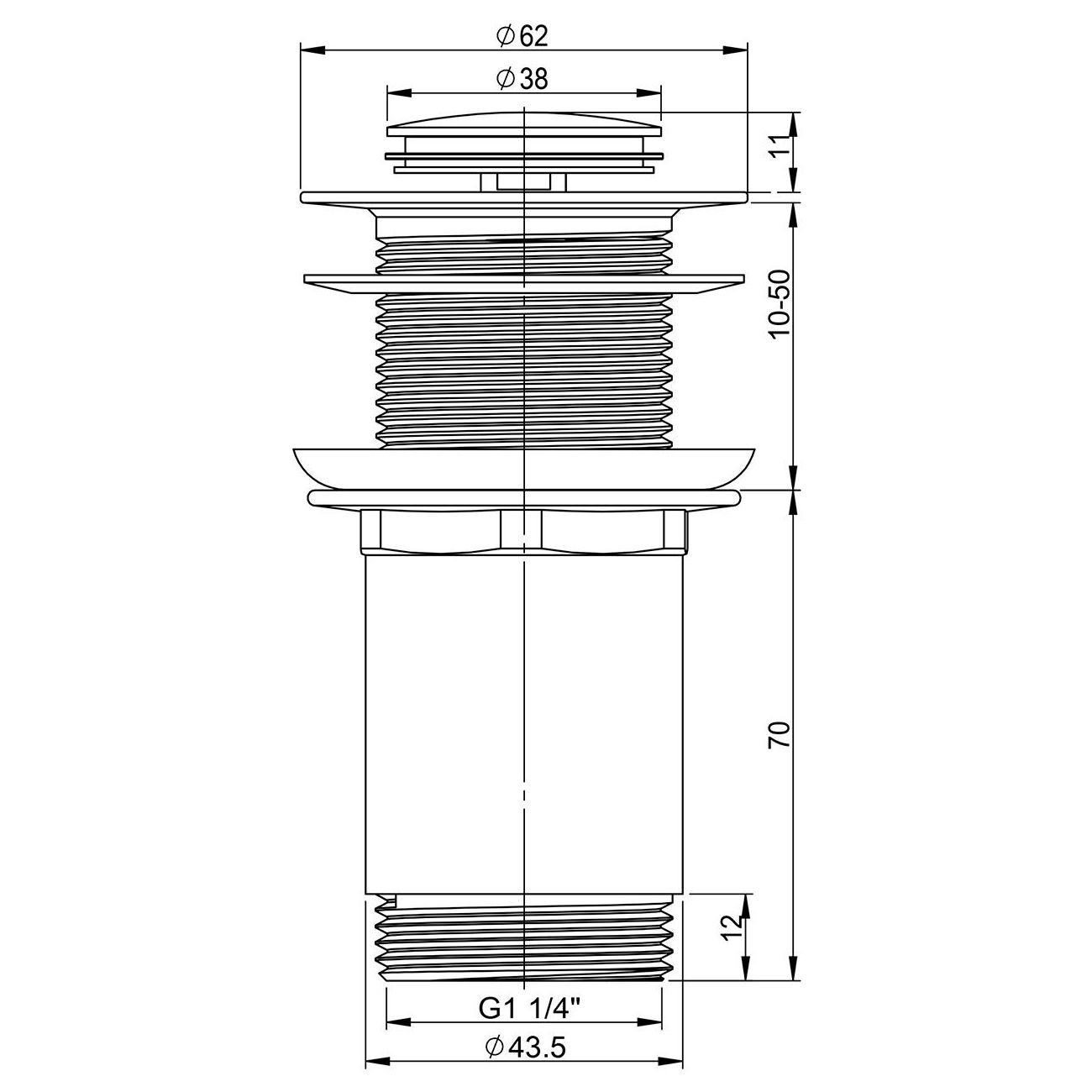 Донный клапан для раковины Wellsee Drainage System, 182135000