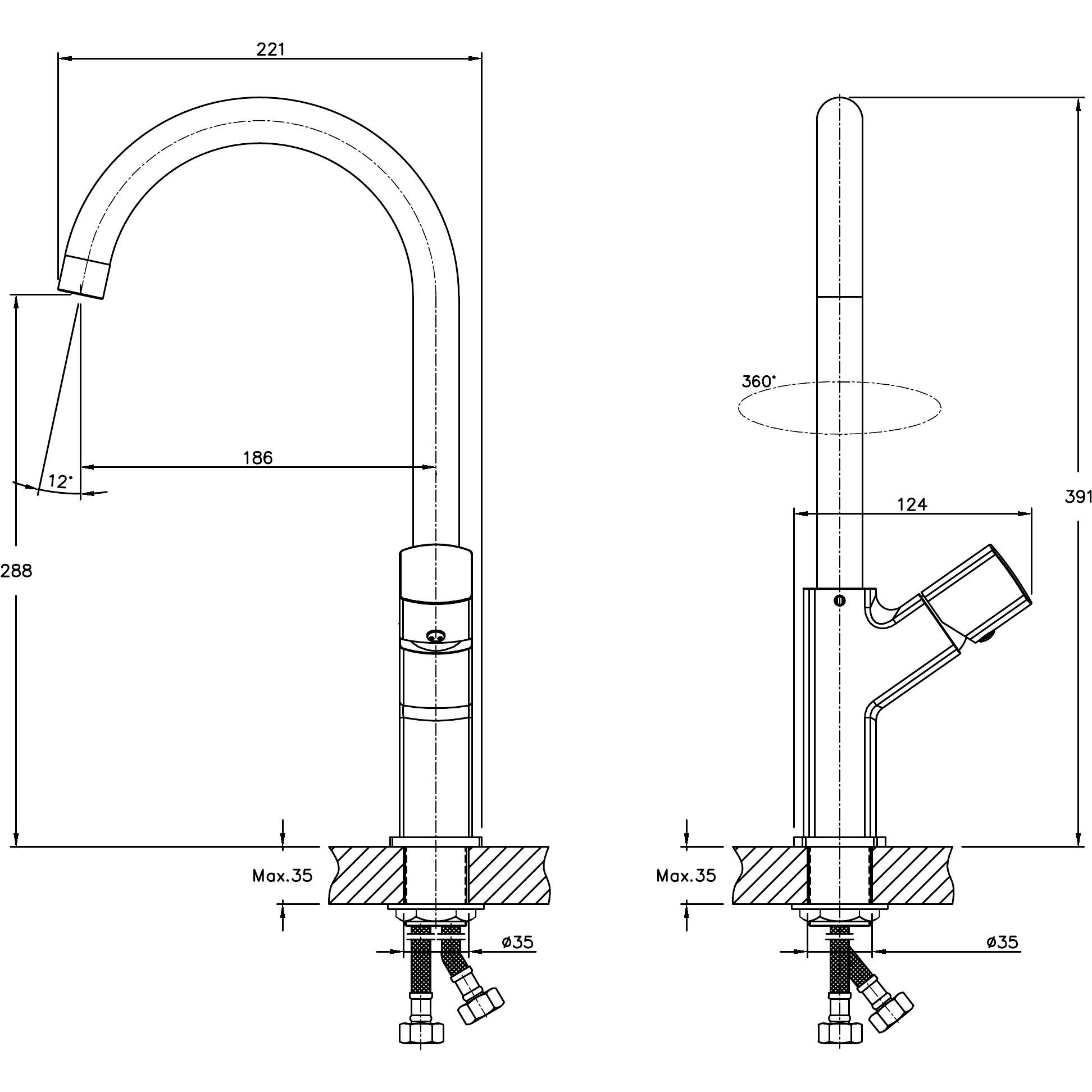 Смеситель для кухни Haiba HB70577