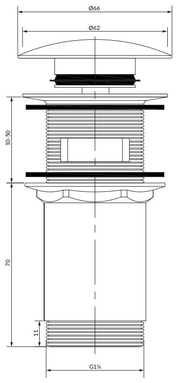 Пробка для умывальника графит Omnires, A706GR