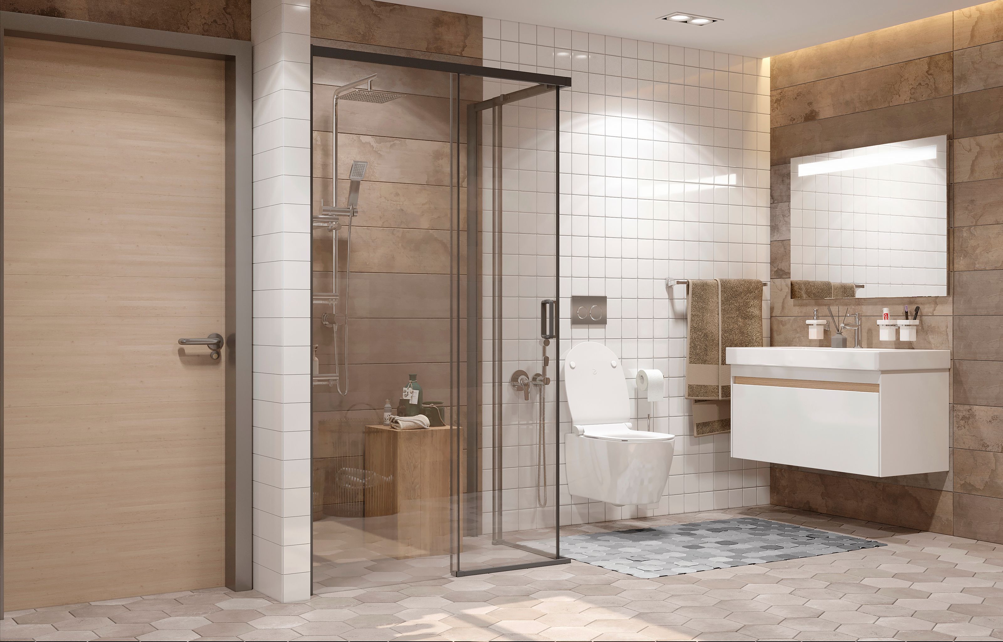 Прямоугольное душевое ограждение Ambassadro Queen Black 11011205L