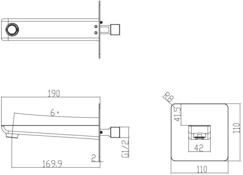 Излив настенный Omnires Parma, WDPARMACR