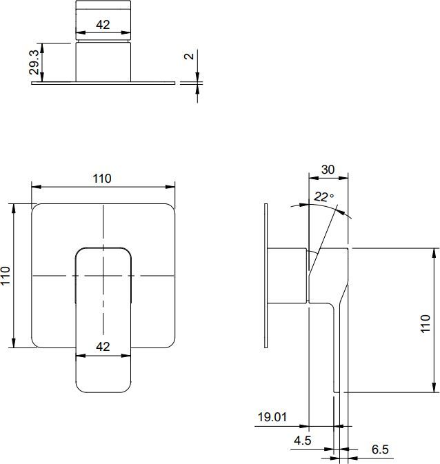 Смеситель для душа встроенный Omnires Slide, SL7745CR