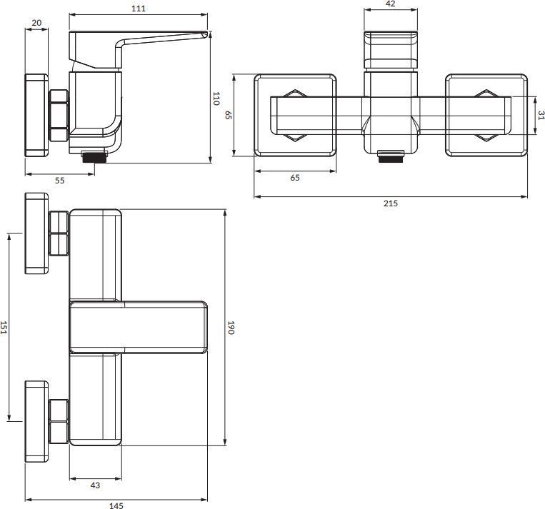 Смеситель для душа Omnires Parma, PM7440IN