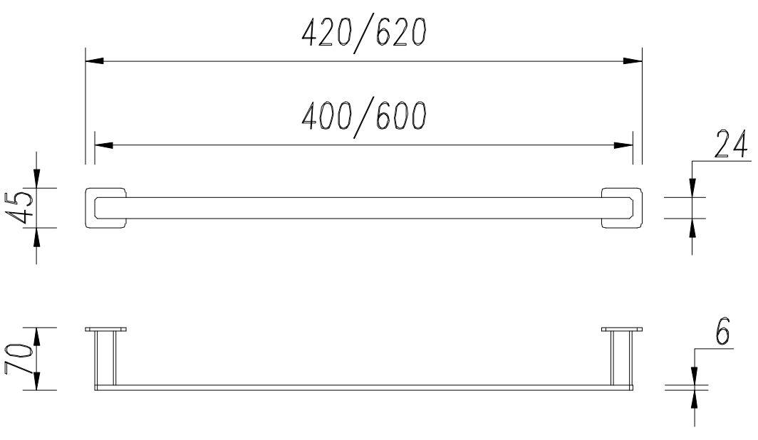 Вешалка для полотенца 42 см Omnires Nelson, NL80214CR
