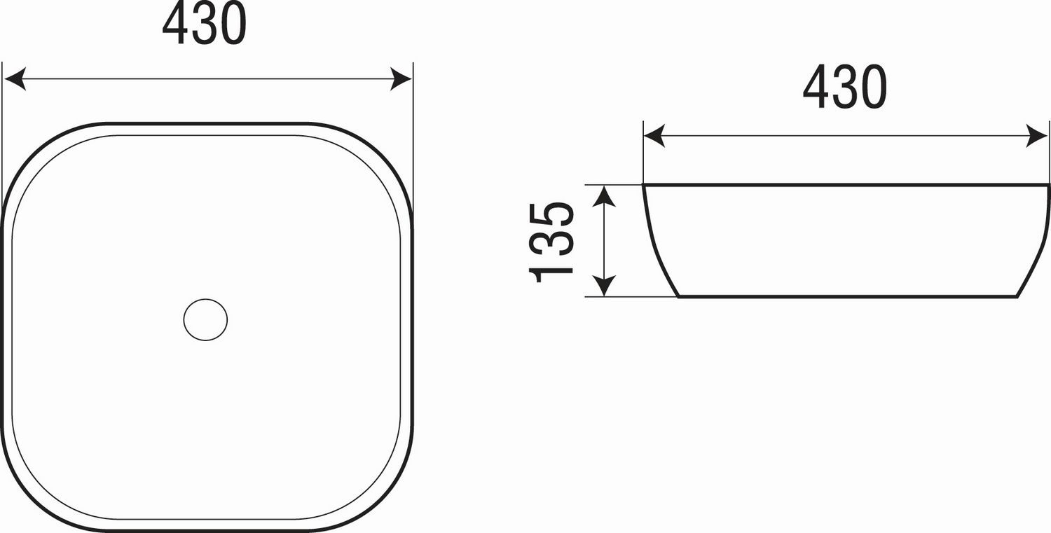 Раковина накладная WeltWasser ELBACH 2198 43x43