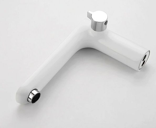 Смеситель врезной в борт ванны белый/хром Ledeme L1153W