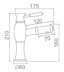 Смеситель для умывальника с выдвижной лейкой Ledeme L1055-19