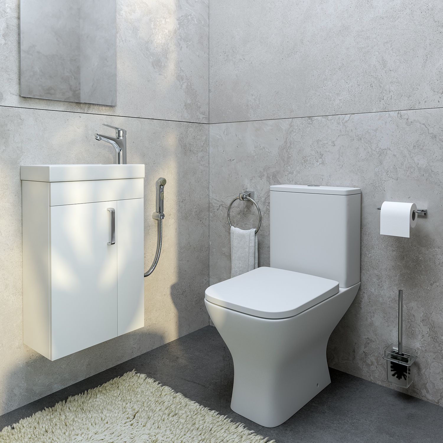 Смеситель для умывальника с гигиеническим душем, Iddis Torr, TORSB00i08