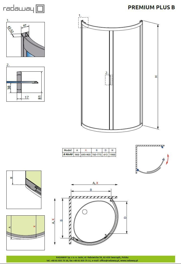 Душевая кабина Radaway Premium Plus B