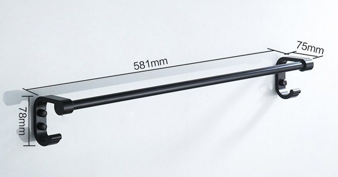 Полотенцедержатель одинарный (черный) Ledeme L5501