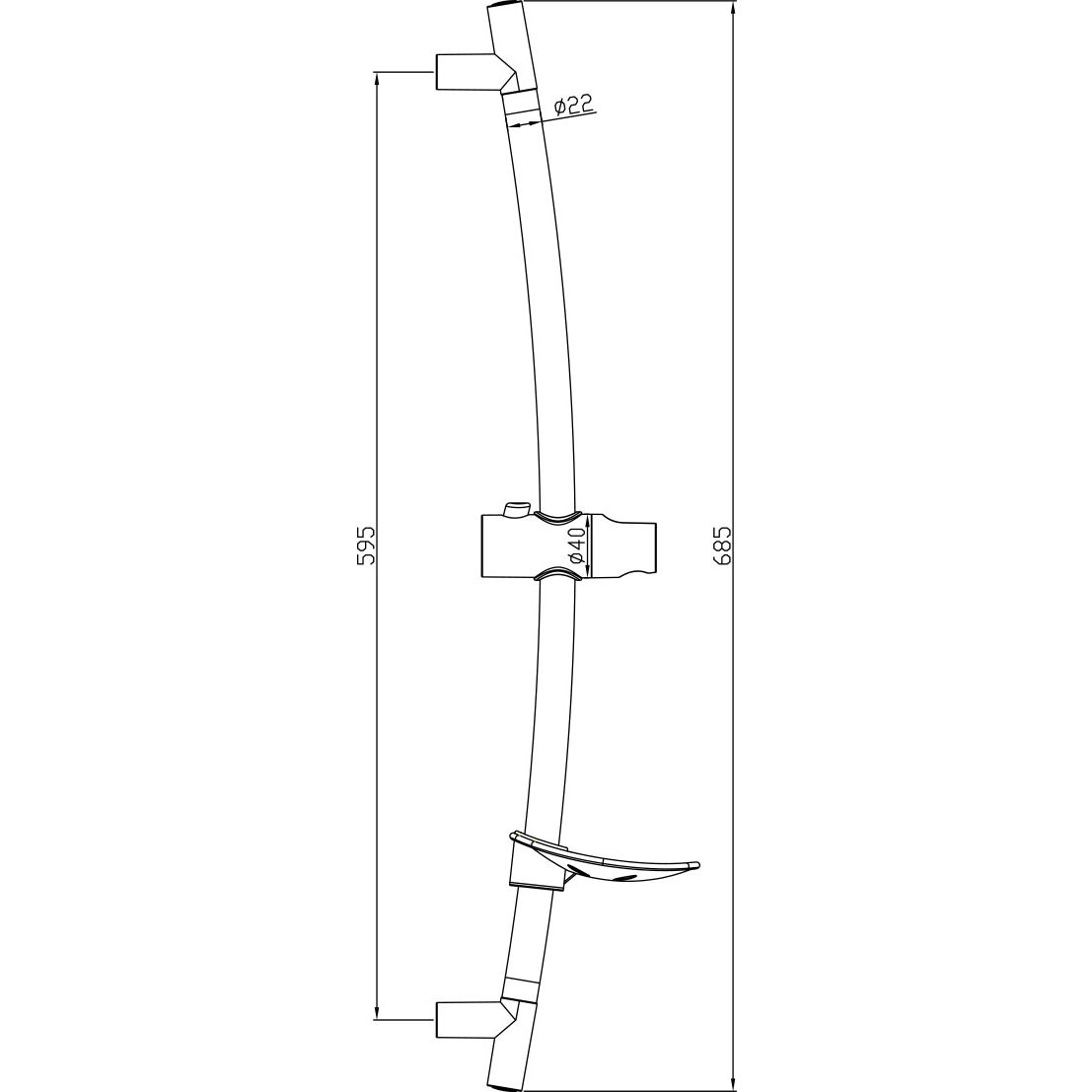 Стойка душевая 685 мм с круглой мыльницей Lemark, LM8064C