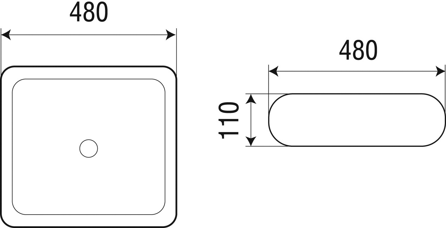 Раковина накладная WeltWasser ELBACH 3061 48x48