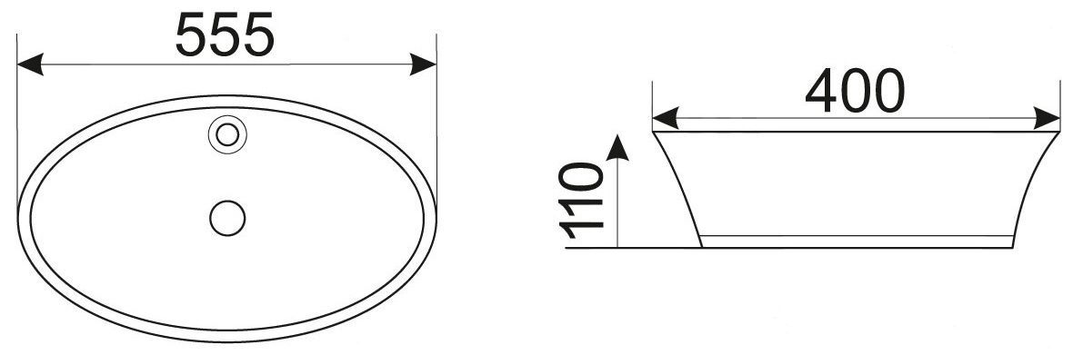 Раковина для ванной Ceramalux 55x40, 9436