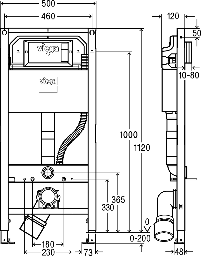 Инсталляция для унитаза Viega Prevista Dry, 771980