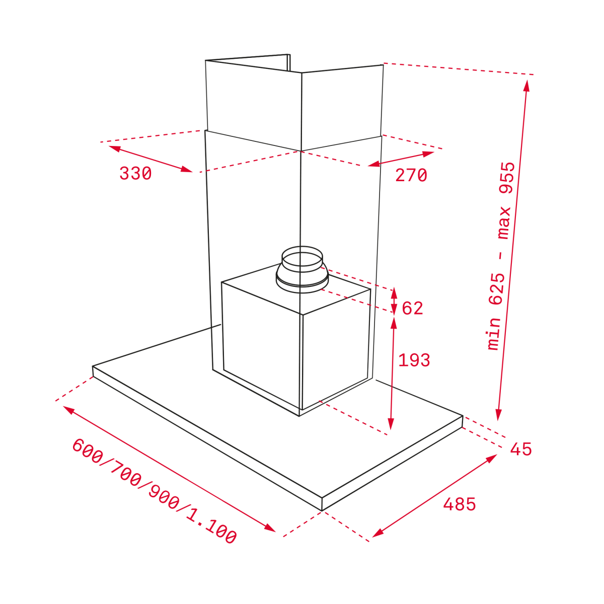 Кухонная вытяжка Teka DLH 686 T BLACK-SS, 40487180