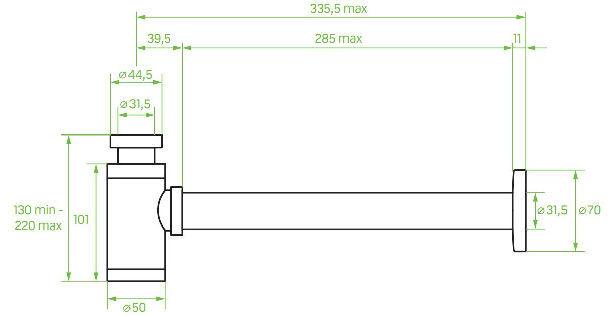 Сифон Laveo Siphon черный, CKS_761D