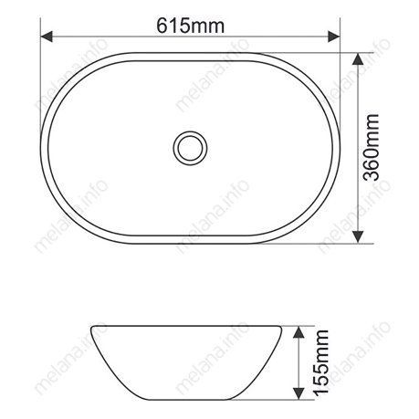 Раковина Melana MLN- 7811AMB (матовая черная), 7811AMB-805
