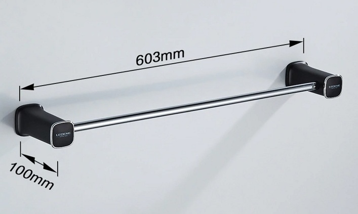 Набор из 6 аксессуаров (черный/хром) Ledeme L30200B-6