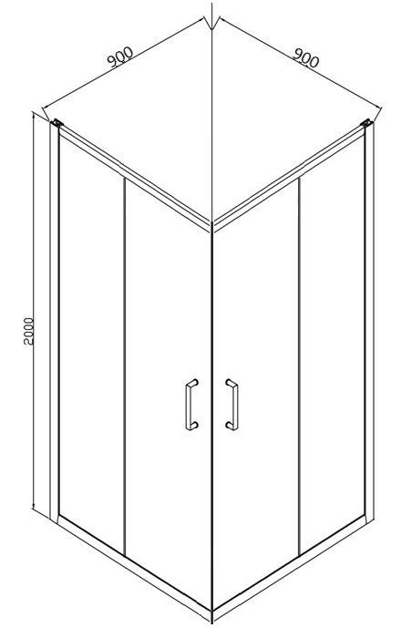 Квадратный душевой уголок Bravat Drop 90x90, BS090.2200A