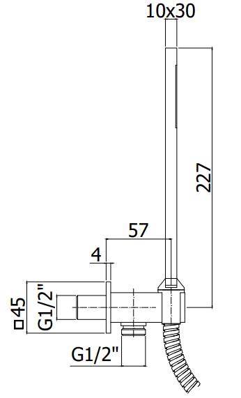 Ручной душ с подключением Paffoni Elle черный матовый, ZDUP095NO