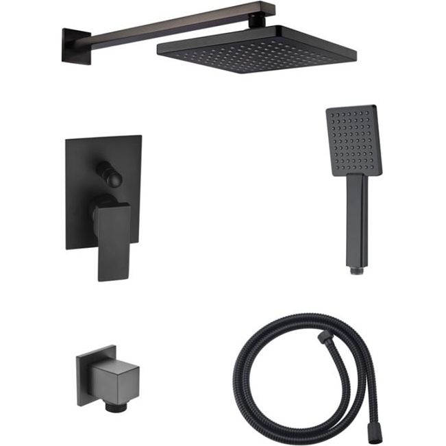 Душевая система скрытого монтажа c изливом Ahti Hamina Black, HA405318