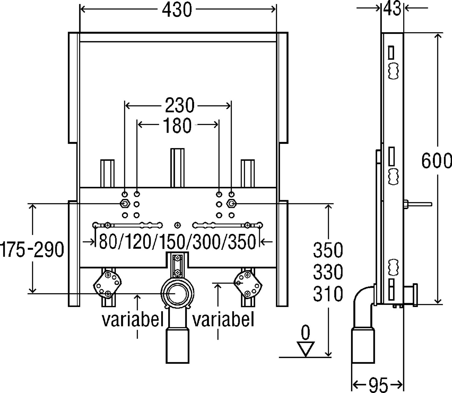 Инсталляция для биде Viega Steptec, 656140