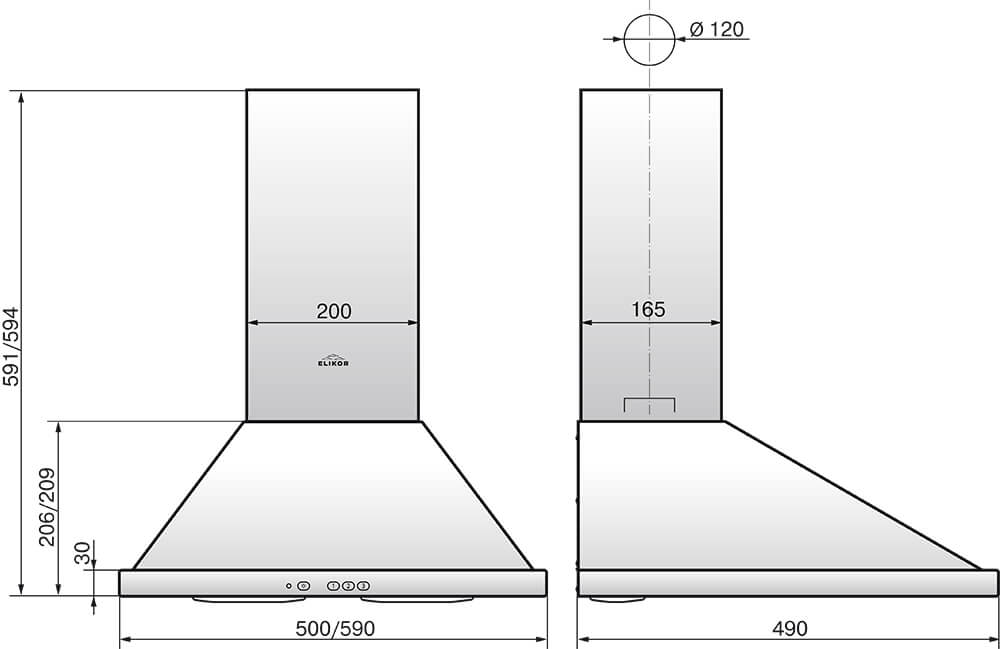Кухонная вытяжка Elikor ОПТИМА 60П-400-К3Л (белый), 846136