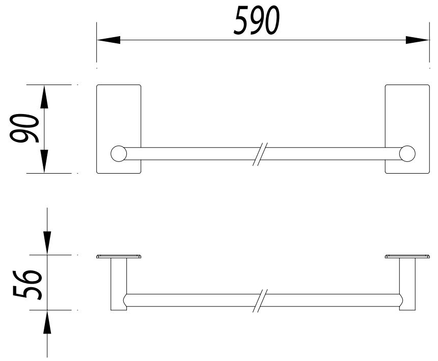 Вешалка для полотенца самоклеящееся 59 см Omnires Strong, ST30216CR