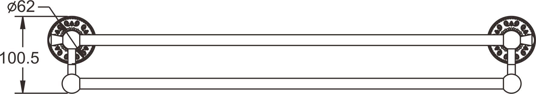 Полотенцедержатель двойной Rose, RG1027Q