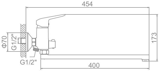 Смеситель для ванны Ledeme L2251