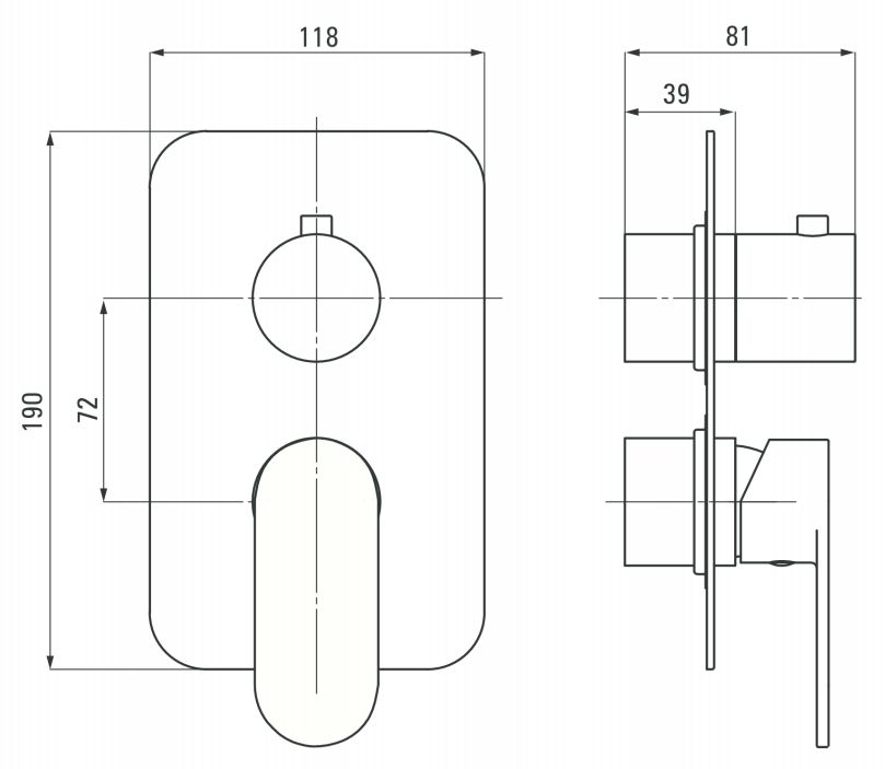 Накладка к боксу 3-функциональная Deante Alpinia Box, BXY_0GAM