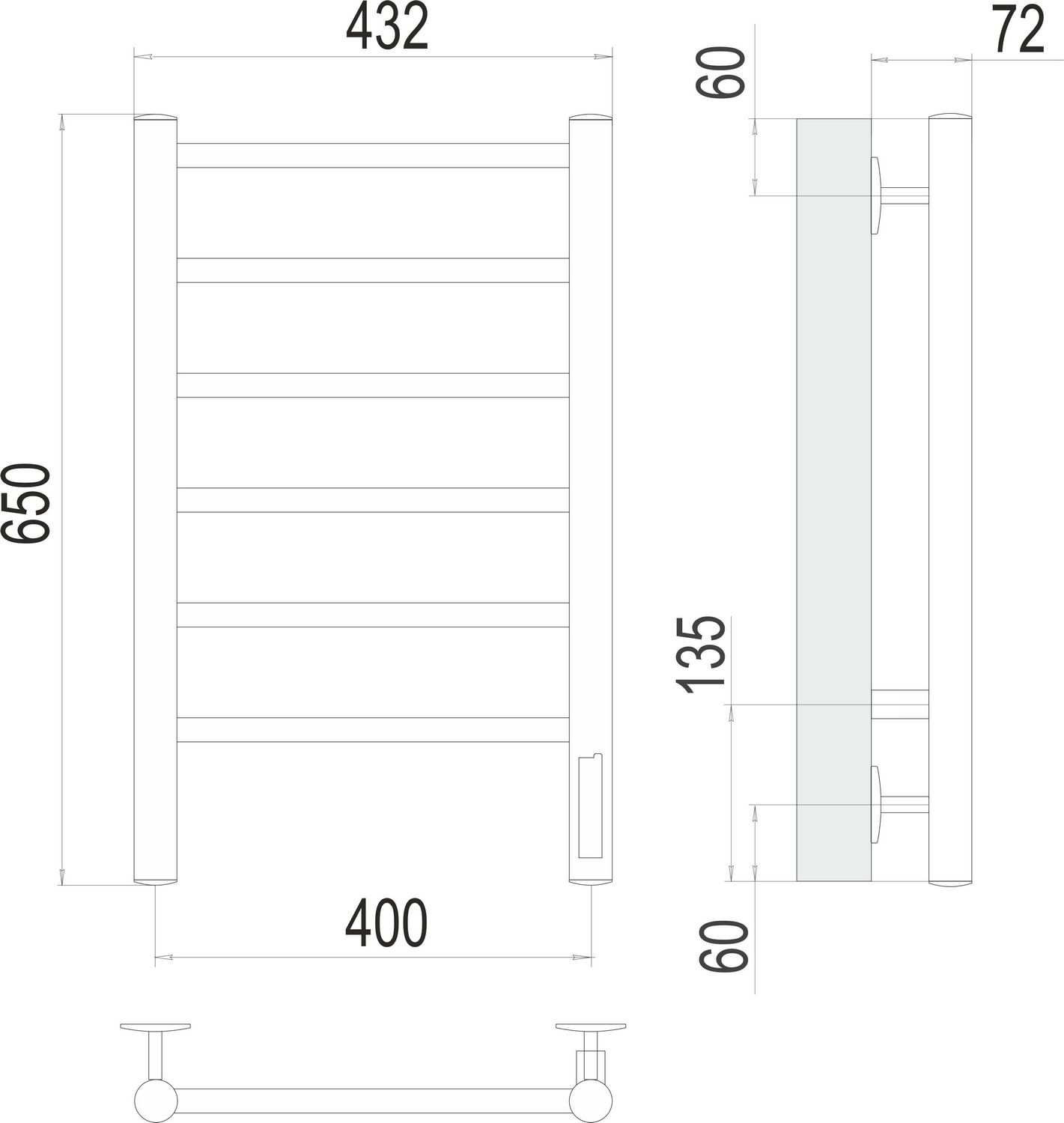 Электрический полотенцесушитель Terminus Аврора (Quick Touch) П6 40x65