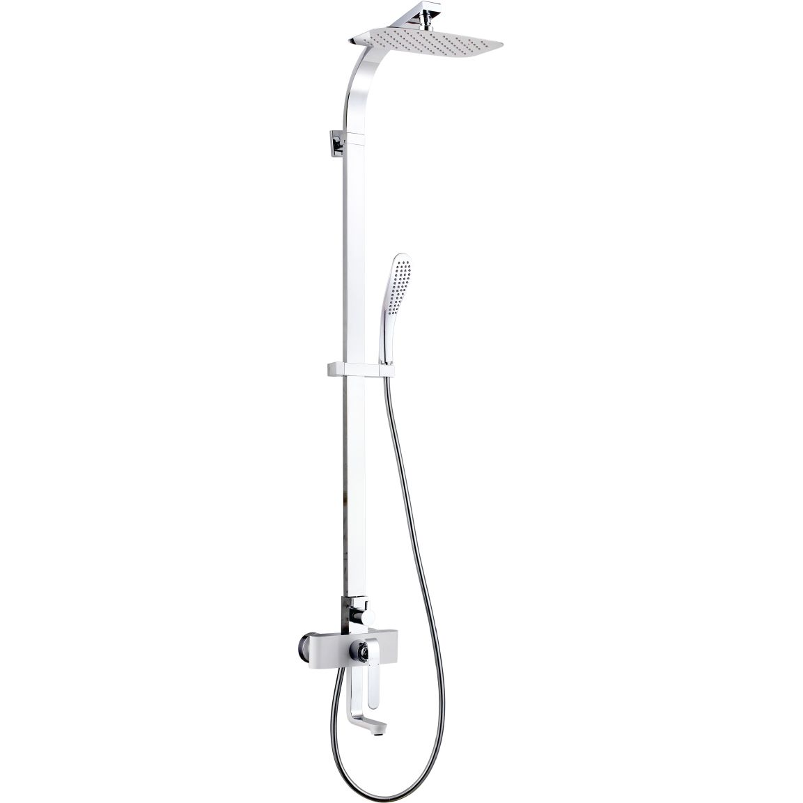 Смеситель для ванны с верхней душевой лейкой поворотный излив 139 мм Lemark Melange, LM4962CW