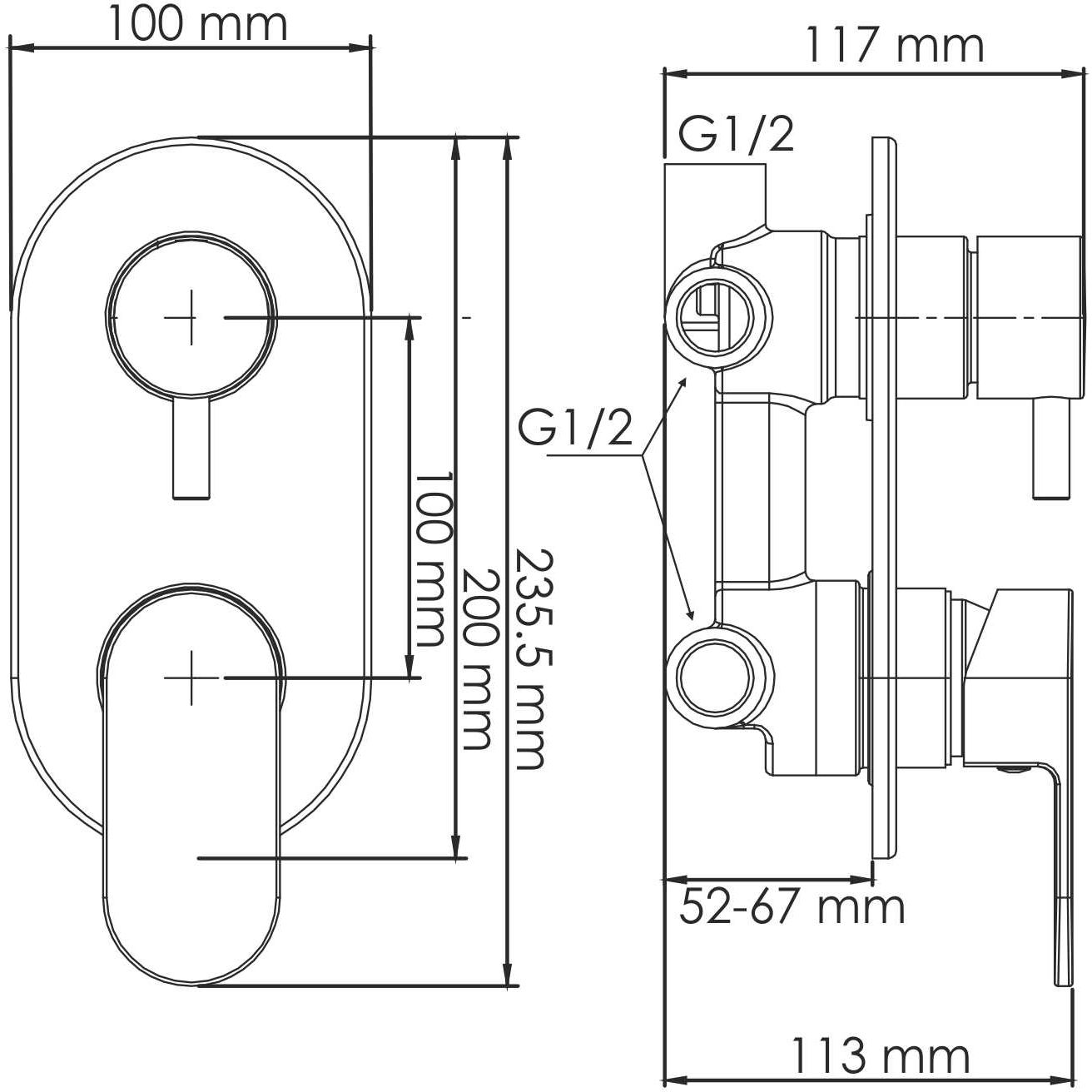 Смеситель для ванны и душа WasserKRAFT Dinkel, 5871