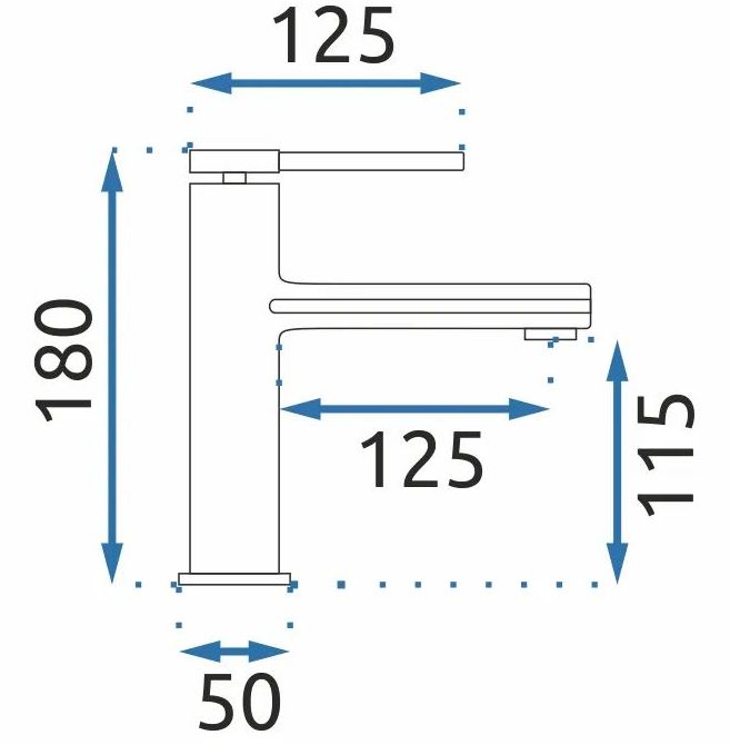 Смеситель для умывальника Rea Oval Black, REA-B6516