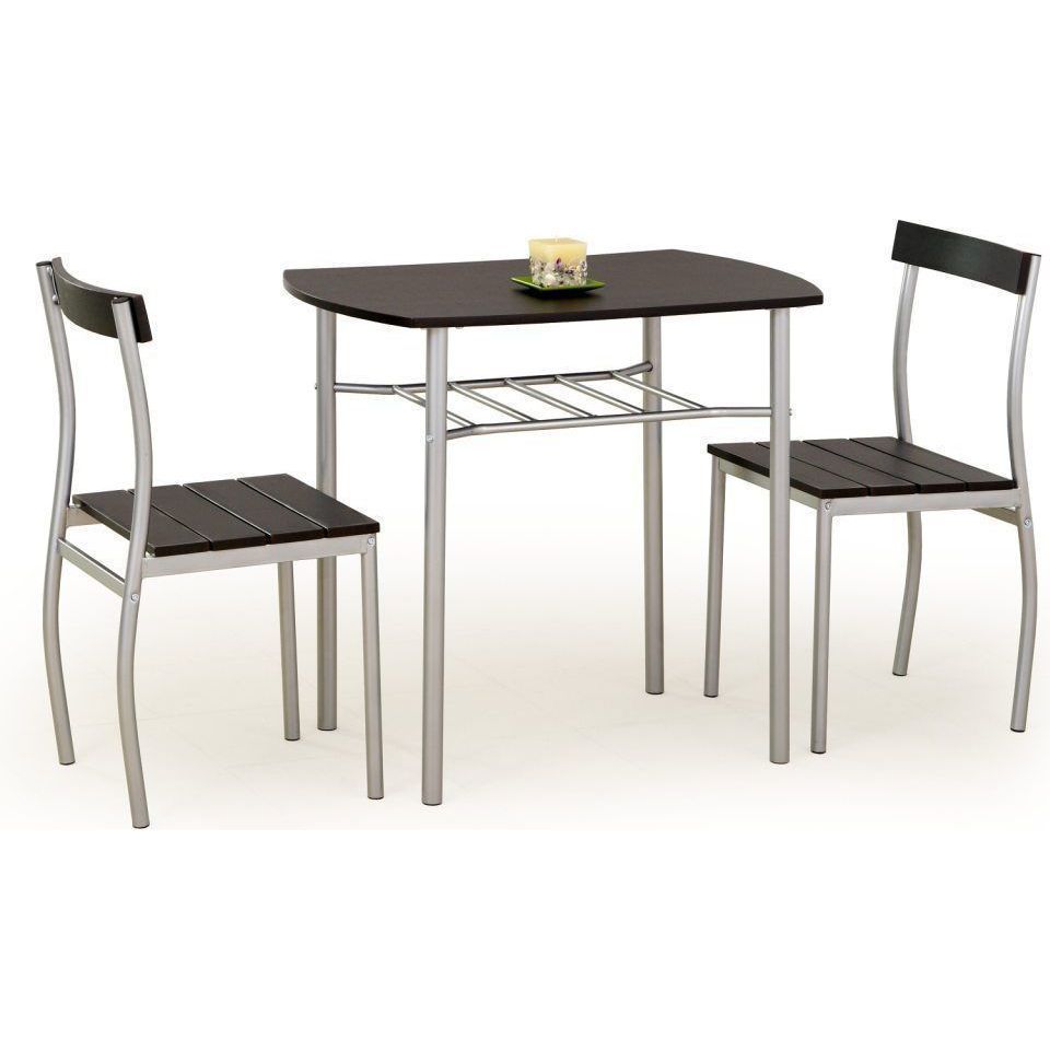 Комплект Halmar Lance (стол+ 2 стула) венге/серый, V-CH-LANCE-ZESTAW-WENGE